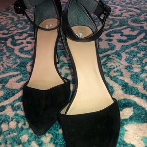 4 inch  black strappy heel